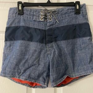 T37- BIRDWELL Navy BEACH BRITCHES Swim Shorts
